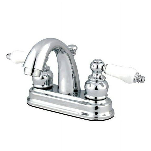 Water Saving Restoration Centerset Lavatory Faucet with Porcelain Lever Handles, Chrome