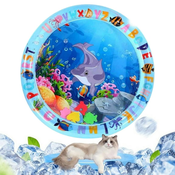 Water Sensory Play Mat, Interactive Water Play Pad, Pet And Kids Activity Mat, Fish Pattern Water Cushion, Indoor Play Learning Mat, Suitable For Pets Children Floor Play And Sensory Development