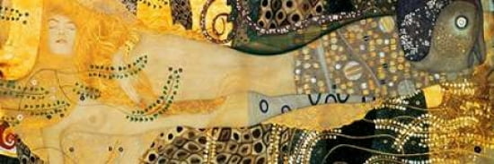Water Serpents I Canvas Art - Gustav Klimt (8 x 24)