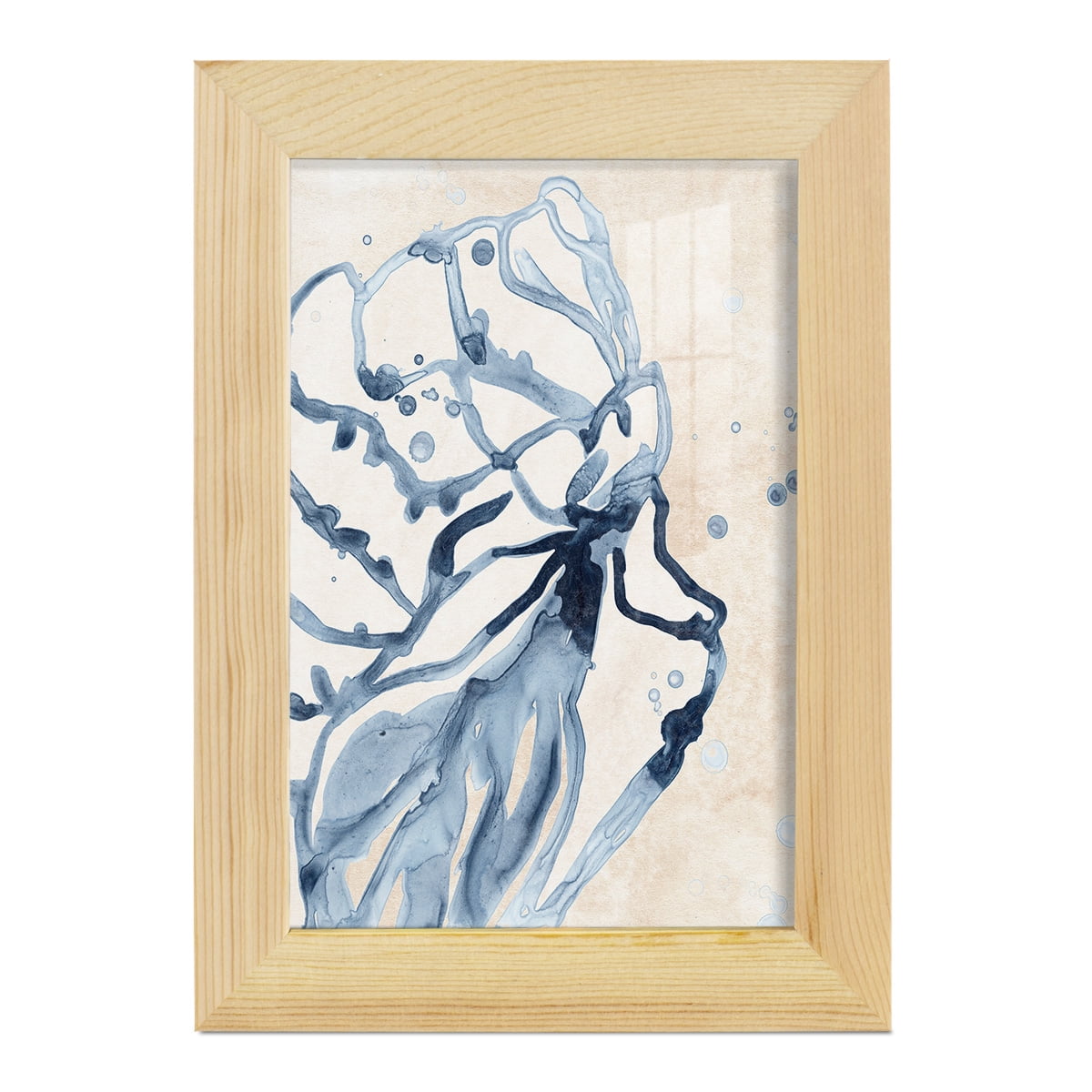 Water Shells I - Framed Print w/glass - Natural Wood