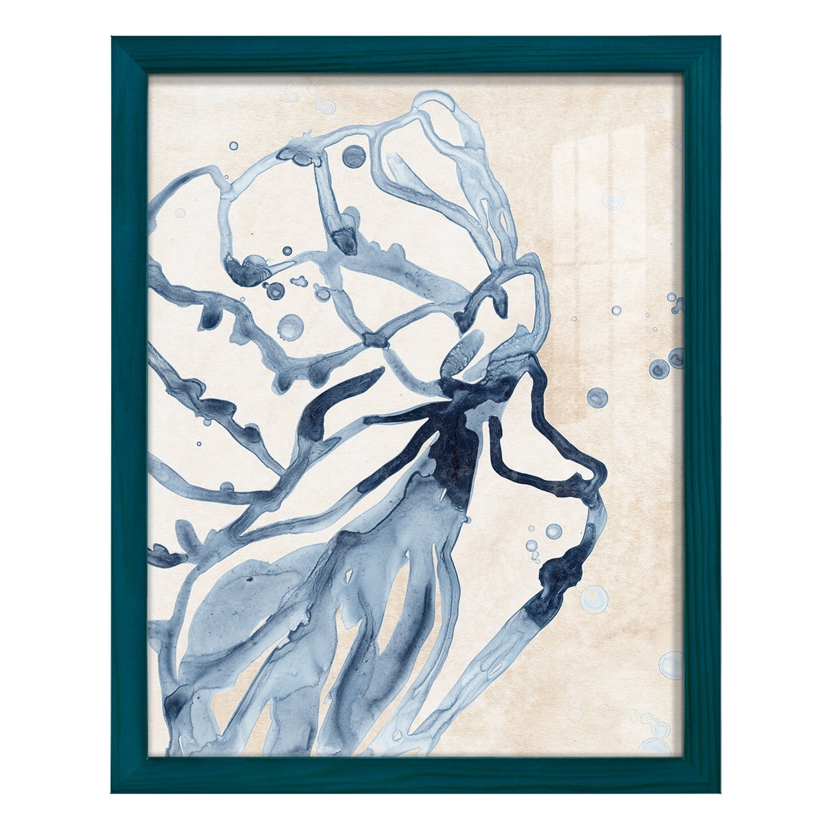 Water Shells I - Framed Print w/glass - Ocean Blue