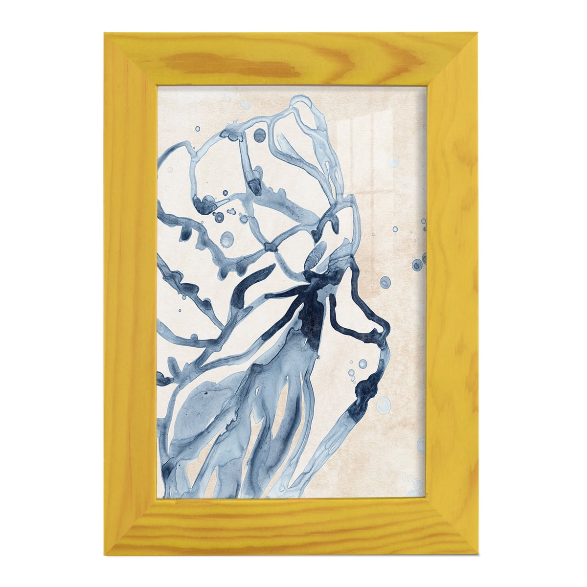 Water Shells I - Framed Print w/glass - Sunflower Yellow