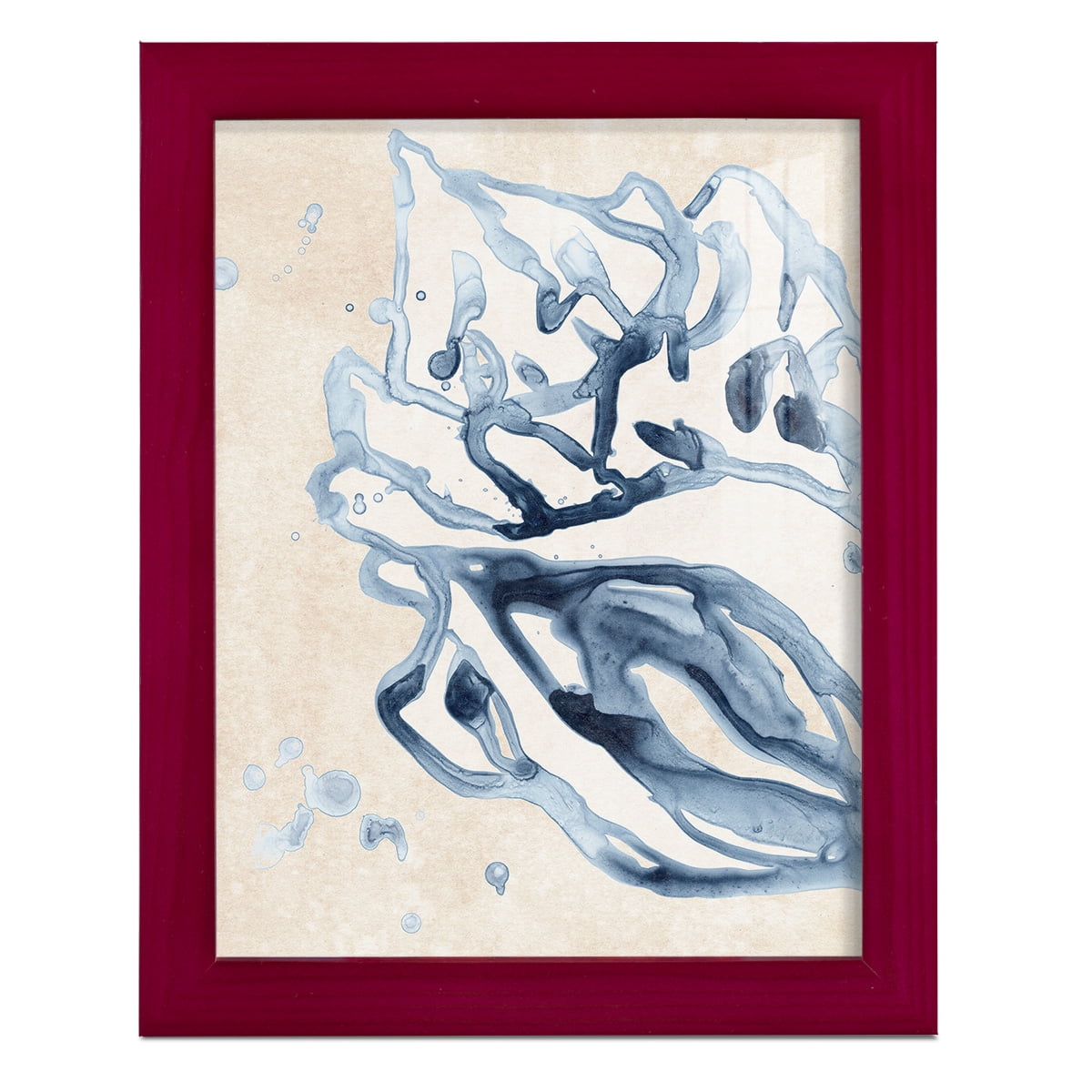 Water Shells II - Framed Print w/glass - Cherry Red