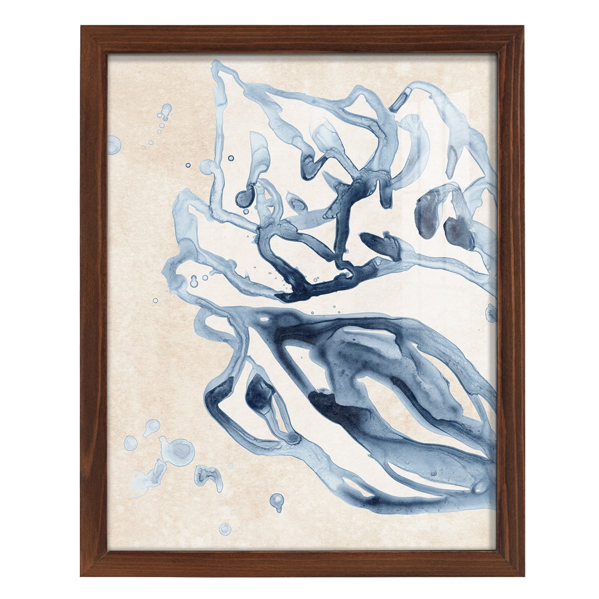 Water Shells II - Framed Print w/glass - Chestnut