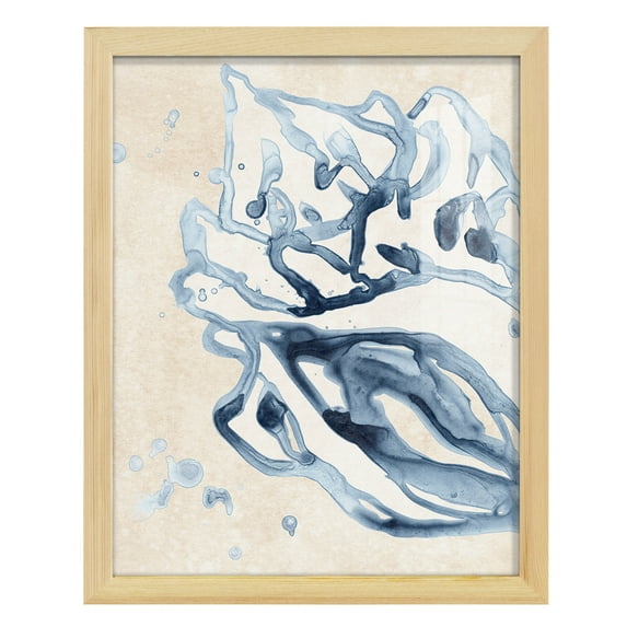 Water Shells II - Framed Print w/glass - Natural Wood