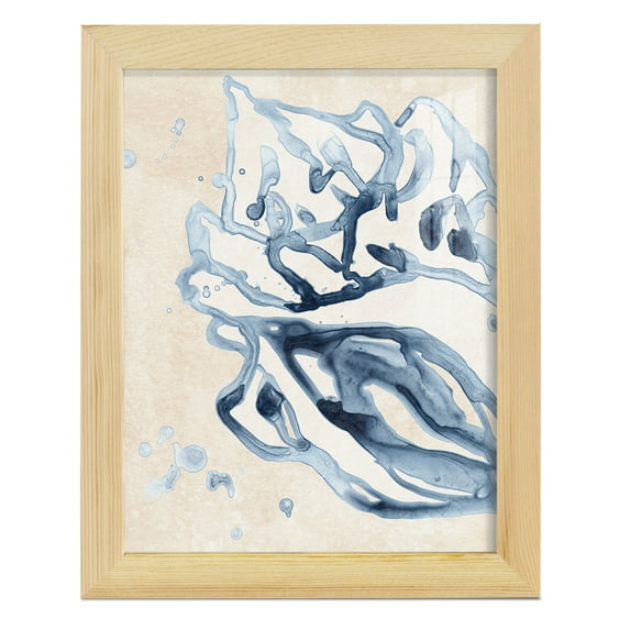 Water Shells II - Framed Print w/glass - Natural Wood