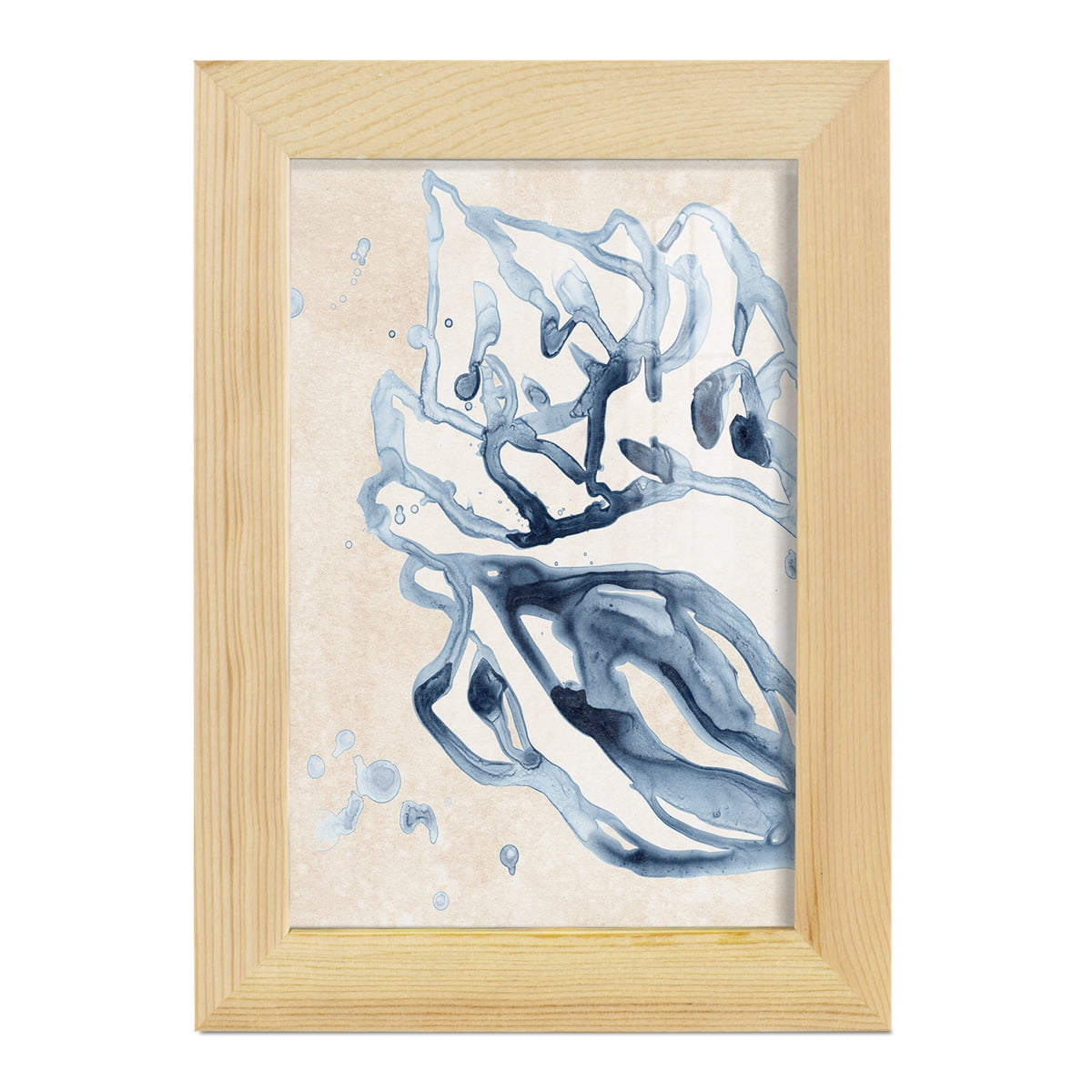 Water Shells II - Framed Print w/glass - Natural Wood