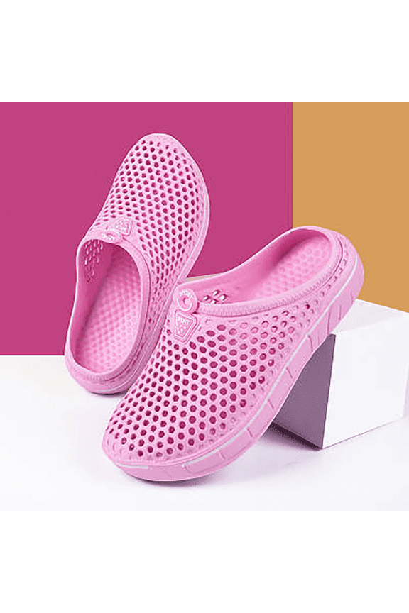 Girls' Water Shoes, Slip-Resistant PVC Rubber, Pink, Size 4