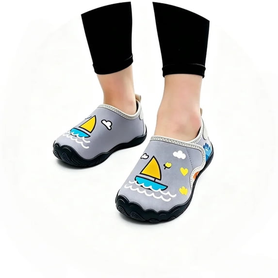 Water Shoes for Women Men Quick-Dry Swim Socks Swim Beach Outfits Barefoot Yoga Exercise Wear Sport Accessories Pool Camping Must Haves River Hiking Adult Youth Grey 3-4Y