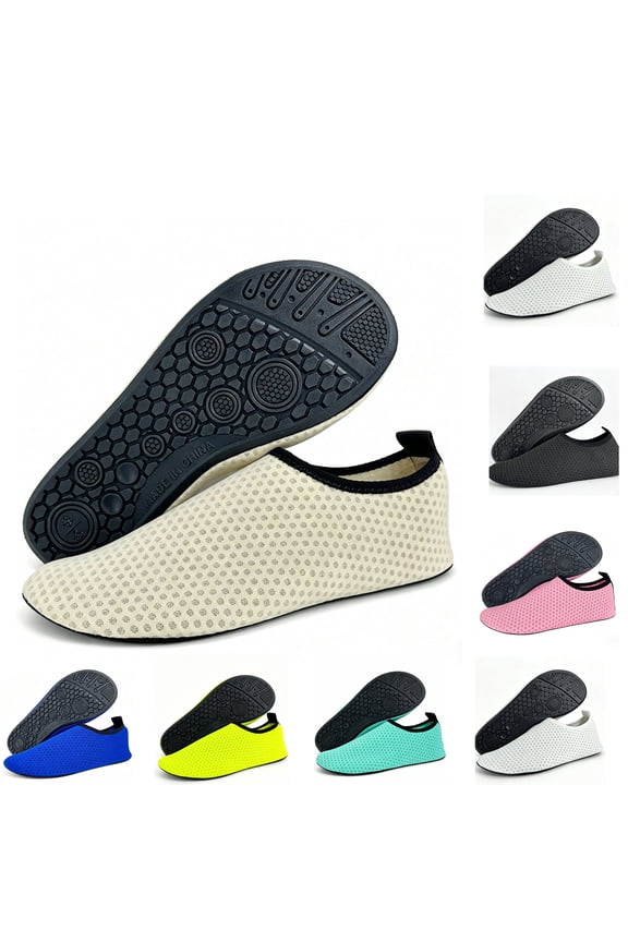 Water Shoes for Women Men Swim Aqua Socks Beach Pool Essentials Barefoot Surf River Boat Kayak Sea Yoga Sand Exercise Sport Accessories Breathable Quick-Dry Adult, 40