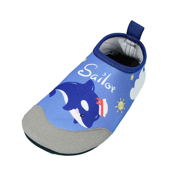 Water Shoes for Kids Girls Boys Barefoot Shoes with Adjustable Laces Quick Drying Beach Sports Non Swimming Hiking Blue 8-9 Years