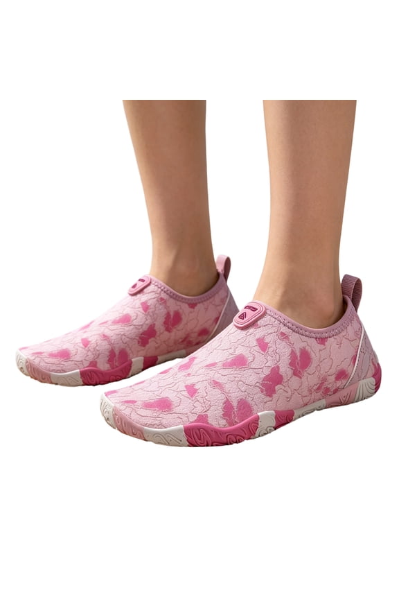 Water Shoes for Women Barefoot Quick Dry Aqua Socks Slip-On Foldable Lightweight Non-Slip Swim Beach Pool Surf Yoga Shower Outdoor,Pink 37(US-5.5)
