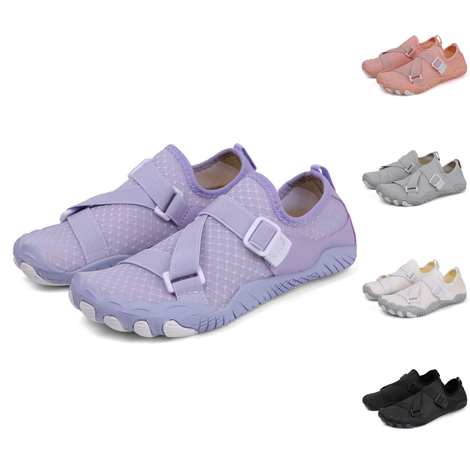 Water Shoes for Women Men Barefoot Aqua Yoga Socks Quick Dry Lightweight Beach Surfing Outdoor Sports On Wading Shoes Light Purple 37