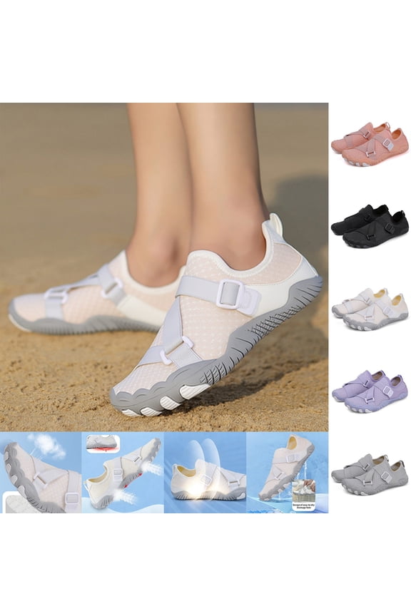 Water Shoes for Women Men Quick Dry Hiking Beach Barefoot Boat Footwear Outdoor Activities Lightweight Slip On Unisex Aqua Shoe White 37
