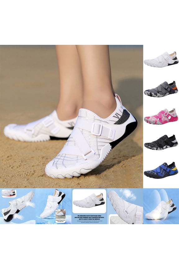 Water Shoes for Women Men Quick Dry Hiking Beach Barefoot Boat Footwear Outdoor Activities Lightweight Slip On Unisex Aqua Shoe White 39