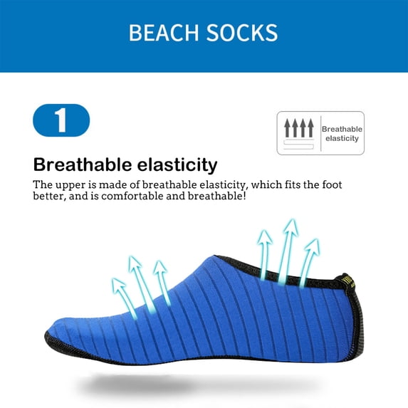 Water Shoes for Women Men Quick-Dry Socks Swim Beach Barefoot Yoga Exercise Wear Sport Accessories Pool Camping Socks Sports Socks Blue XXL