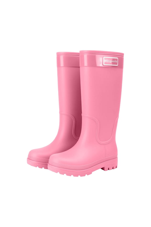 Water Shoes for Women Unisex Tall Waterproof Rain Boots for Outdoor Rainforest Hiking & Tide Pool Clamming Pink 36
