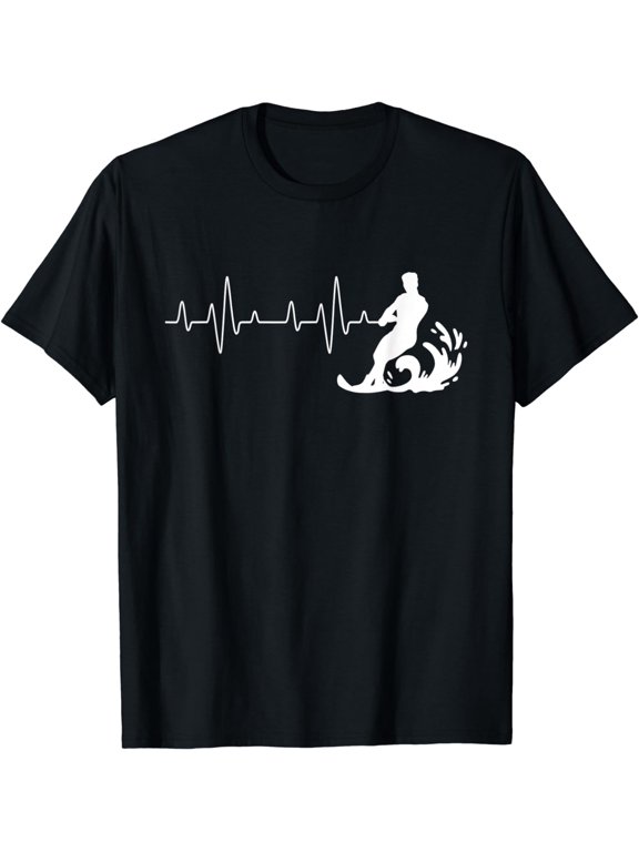 Water Ski Heartbeat - Waterskier Watersports Water Skiing T-Shirt