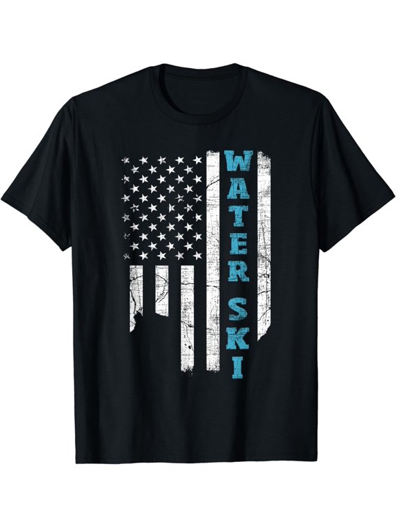 Water Ski USA Flag Waterskiing Waterskier Watersports T-Shirt mens t shirt,black,women,funny,misfits,men,journey