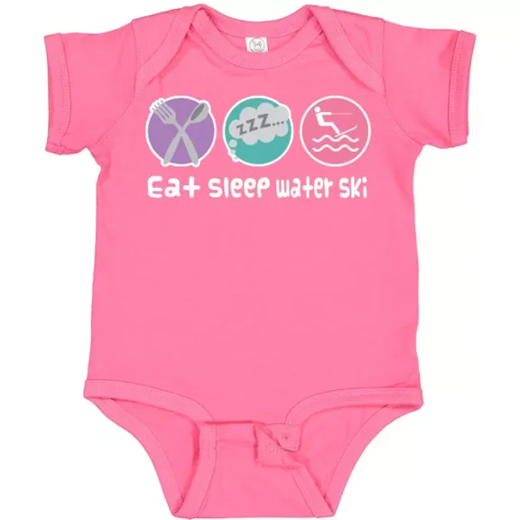 Water Skiing Eat Sleep Water Ski Baby Bodysuit Sports Hobbies Infant Bodysuit Cute Baby Onesie, BABY BODYSUIT LAT 4424