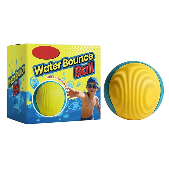 Water Skipping Ball 2-Pack Bounce Balls Water Bouncing Beach Balls & Grip Ball Pool Toys for Kids Age 5-8-12 Great Summer Water Toy for Beach Swimming Pool River Lake