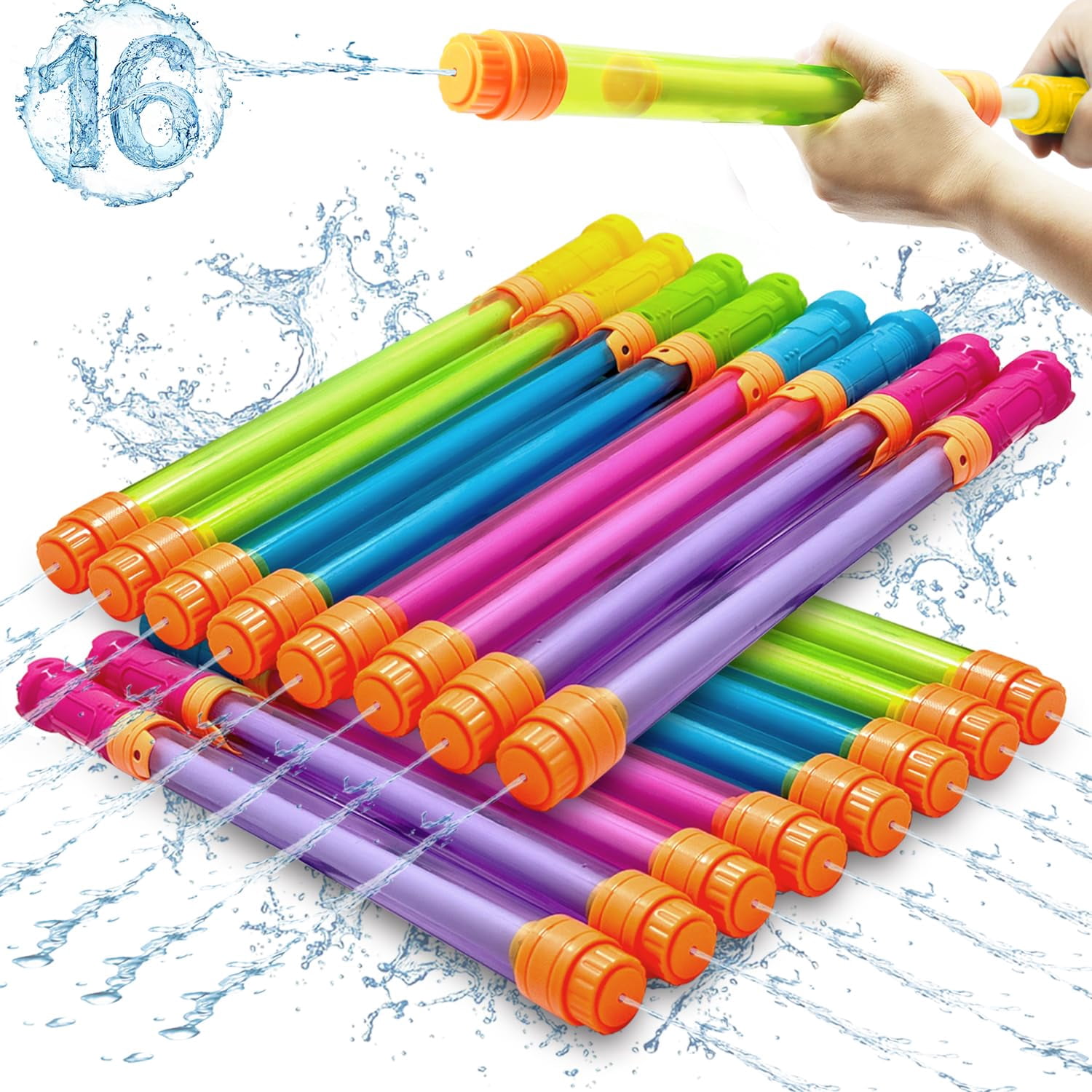 Water Soaker Blaster 16Pack Summer Outdoor Pool Beach Game