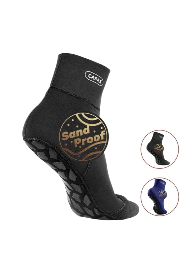 Water Socks 2mm Neoprene, Sand Proof Beach Volleyball Wetsuit Diving Socks Warm for Men Women (Black, M)