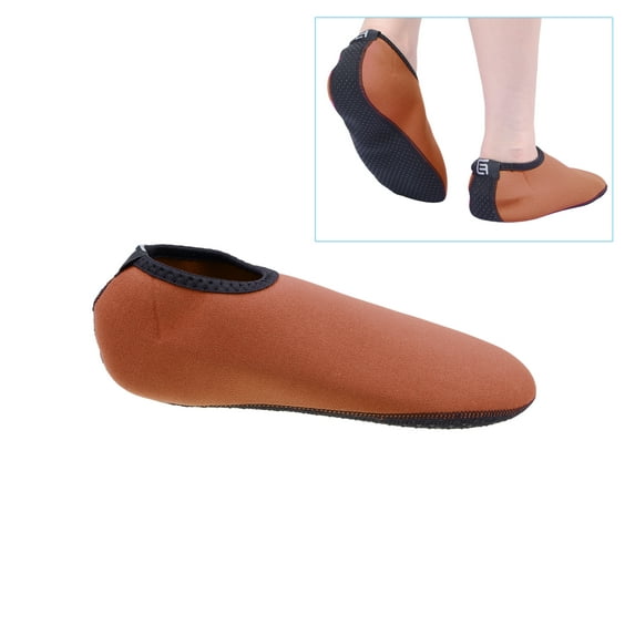 Water Socks for Women - Extra Comfort - Protects Against Sand, Cold/Hot Water, UV, Rocks/Pebbles - Easy Fit Footwear for Swimming (Brown & Black, (M) Women - 8-10)