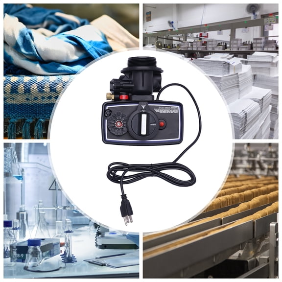 Water Softener Valve, Automatic Time Clock Control Valve 2T/H Flow Rate - Top Mounted ABS Replacement Head for Whole House Water Softening System & Small Boiler Equipment - 110V Easy Installation