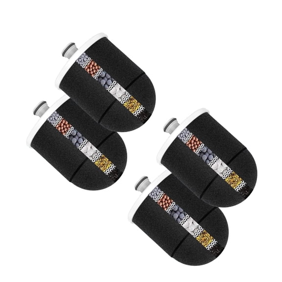 Water Softening, Carbon Block Technology, Microplastic Free Filtration Shower Head Replacement Filter-4 Pack (6-Monthas Filter Life)