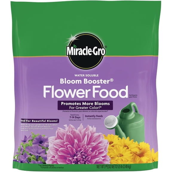 Water Soluble Bloom Booster Flower Food, Plant Food for Annual and Perennial Flowers, In-Ground and Container Plants, Roses, Hydrangeas, Hibiscus, 5.5 lb.
