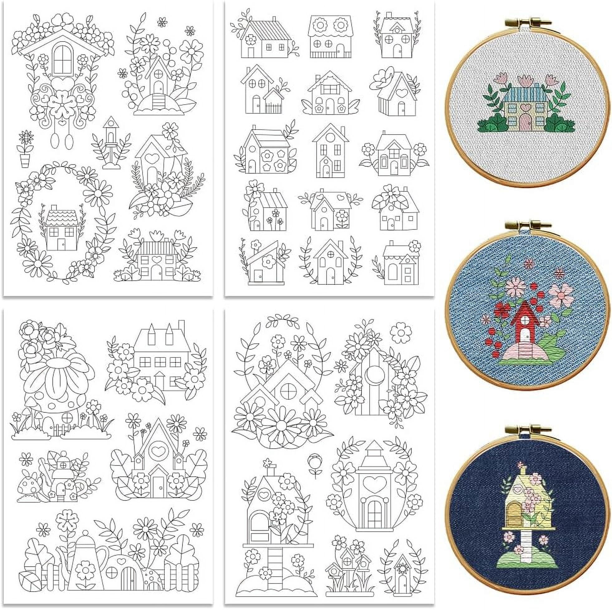 Water Soluble Embroidery Patterns for Beginners 4 Sheets with 12 ...
