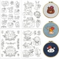 thumbnail image 1 of Water Soluble Embroidery Patterns for Beginners 4 Sheets with 37 Patterns Wash Away Embroidery Pattern Stabilizer for Hand Sewing Lover Women Adults (Animals Wearing Flowers), 1 of 9
