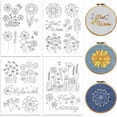 thumbnail image 1 of Water Soluble Embroidery Patterns for Beginners Dandelion Flower 4 Sheets with 20pcs Wash Away Stick and Stitch Embroidery Pattern Stabilizer for Hand Sewing Women Adults, 1 of 9
