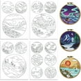 thumbnail image 1 of Water Soluble Embroidery Patterns DIY for Beginners Nature and Scener 4 Sheets with 15pcs Patterns Wash Away Stick and Stitch Embroidery Pattern Stabilizer DIY for Hand Sewing Lover Women Adults, 1 of 9