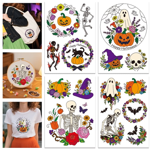 Water Soluble Embroidery Patterns Wash Away Embroidery Stabilizer Stick and Stitch Embroidery Paper Mixed Shapes 297x210mmm 4pcs/set