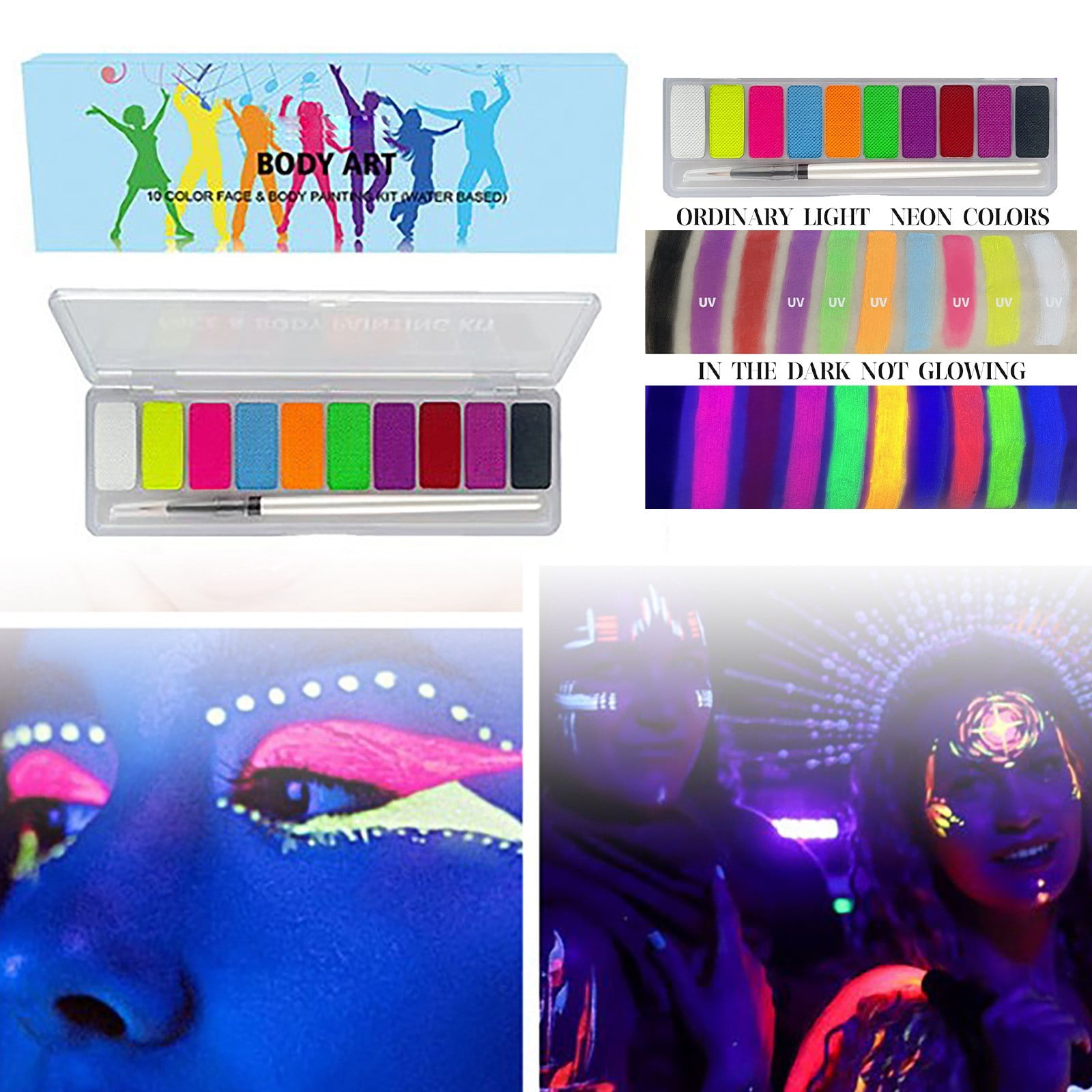Water Soluble Fluorescent Body Painting Stage Performance Makeup