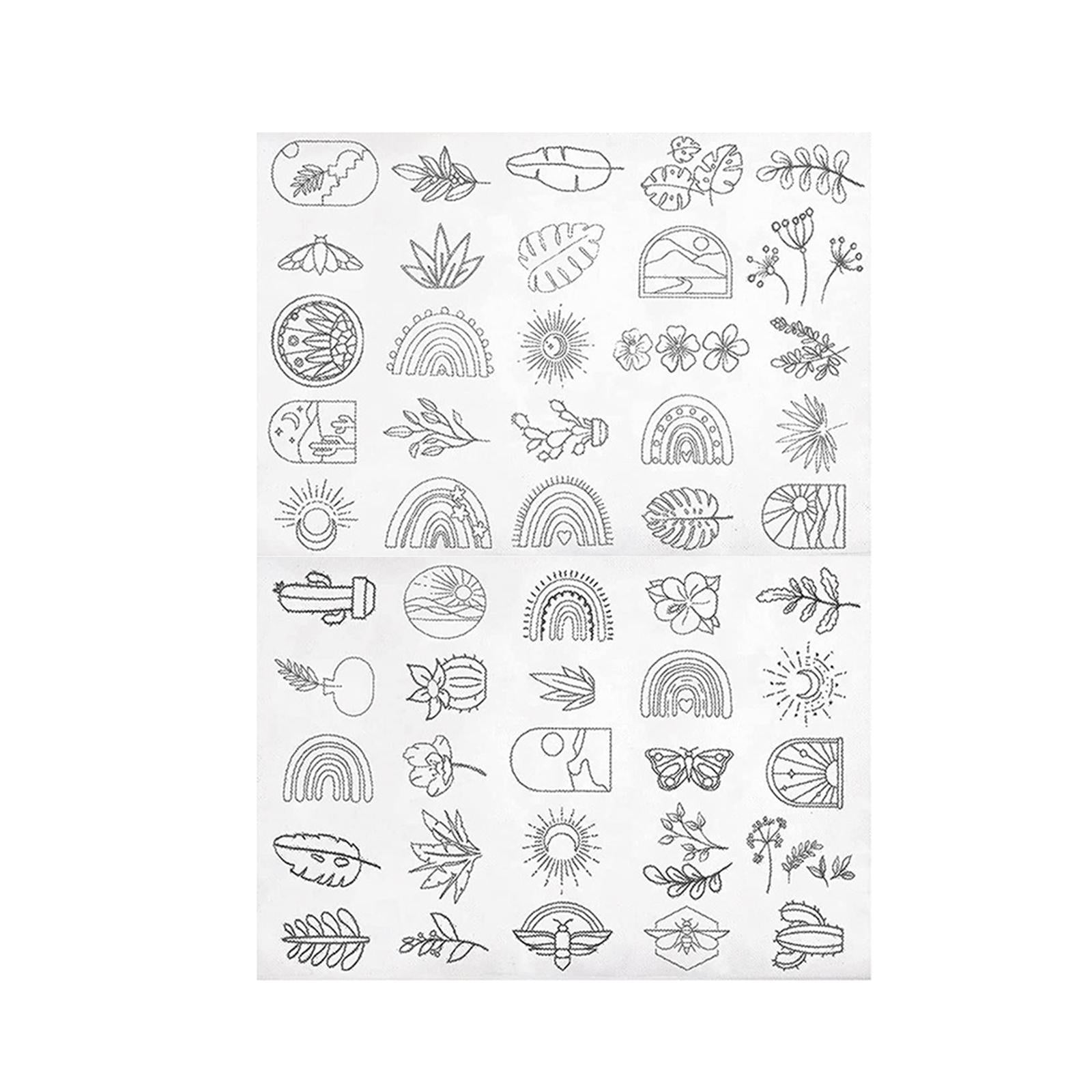  Fancyes Water Soluble Stabilizer Water Soluble Fabric Plant  Patterns Easy to Use Wash Away Self Adhesive Stitch Embroidery Paper for  Quilting Shirts, Style B