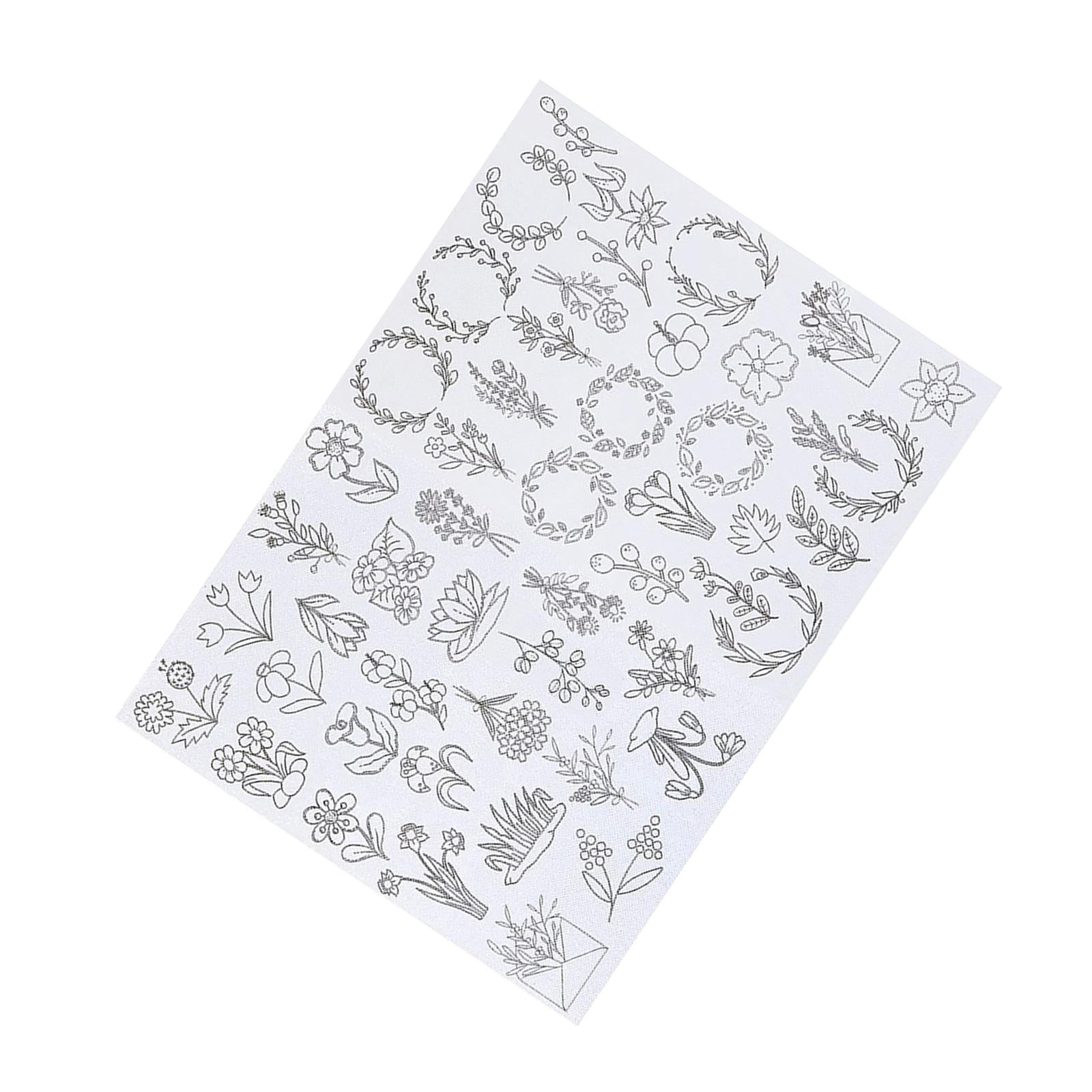 Water Soluble Stabilizer Transfer Patch Paper Embroidery Topping Film  Fabric Stabilizer Flower Patterns Hand Embroidery Pattern for Aprons Style  A 