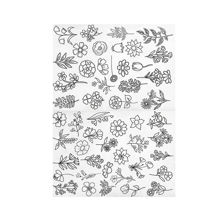 Flower Embroidery Transfer Patterns, 56 Pcs Water Soluble Stabilizer for  Embroidery Paper Patch Adhesive Tear Away Embroidery Stabilizer for Hand
