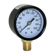 WATER SOURCE LLC Water Pressure Tank Gauge, .25-In. Bottom Mount, 200-Lbs. M2002-4L