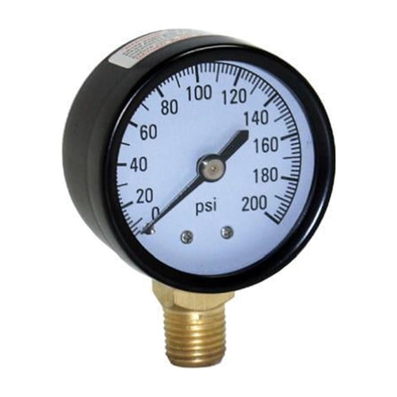 WATER SOURCE LLC Water Pressure Tank Gauge, .25-In. Bottom Mount, 200-Lbs. M2002-4L