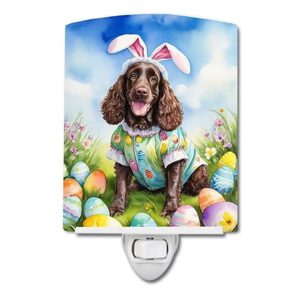 Water Spaniel Easter Egg Hunt Ceramic Night Light 4 in x 6 in