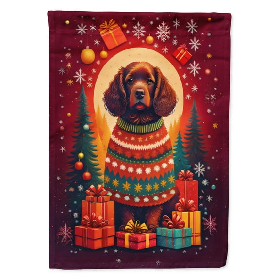 Water Spaniel Holiday Christmas Garden Flag 11.25 in x 15.5 in