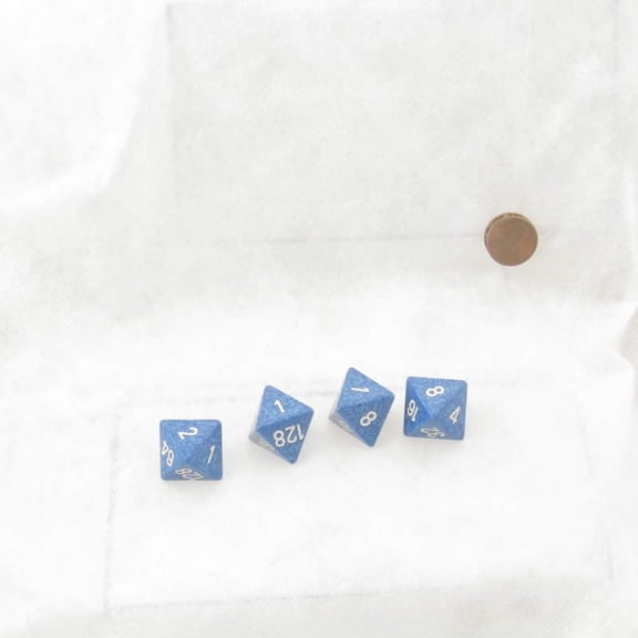 Water Speckled Dice with White Numbers D8 Doubling Cube 18mm (23/32in) Pack of 4 Wondertrail
