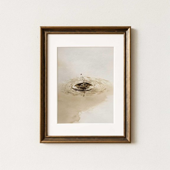 Water Splash Art Print, Ripples In Water, Minimalist Nature Wall Art, Rustic Cabin Decor, Cottagecore Home Decor #236, Unframed Poster Size 8x12