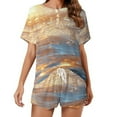 thumbnail image 1 of Water Splash Ripple 2 Pack Women’s Pajama Set Print Sleepwear And Shorts Y2k Loungewear Sets S-5XL, 1 of 7