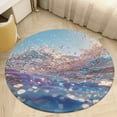 thumbnail image 1 of Water Splash Ripple Floral Medallion Round Rug - Small Round Area Rug, Soft Non-Slip Machine Washable Bedroom Mat Indoor Accent Entry Carpet for Office Desk Dorm Hallway, 1 of 6