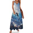 thumbnail image 1 of Water Splash Ripple Sleeveless Dress Woman Fashion Long Dresses Women's Summer Suit Dress Summer 2025 Women, 1 of 7