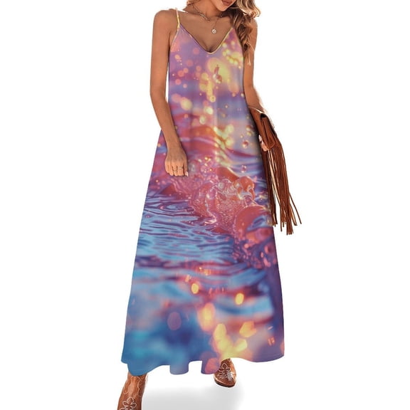Water Splash Ripple Sleeveless Dress Women's Luxury Party Dress Birthday Dresses for Women